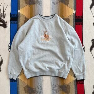 Vintage 90s Deer Buck Nature Outdoor Crewneck Sweatshirt Size XL Embroidered